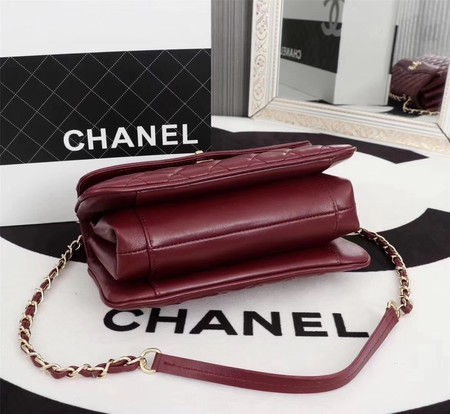 Chanel Sheepskin Leather Shoulder Bag 3325 Wine