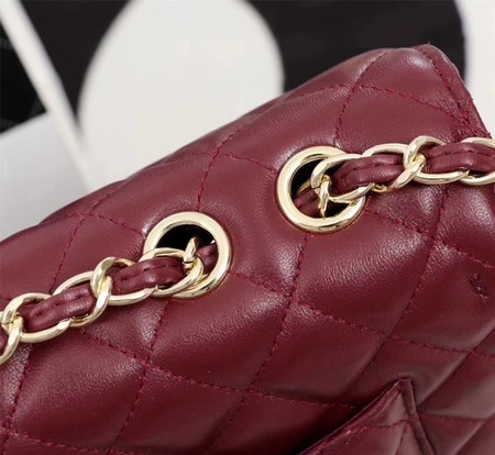 Chanel Sheepskin Leather Shoulder Bag 3325 Wine