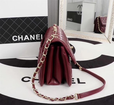 Chanel Sheepskin Leather Shoulder Bag 3325 Wine