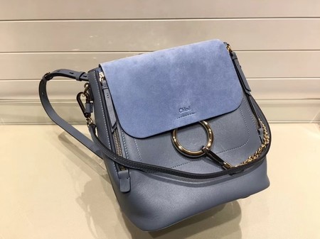 Chloe Mini Faye Backpack Calfskin C4756 SkyBlue