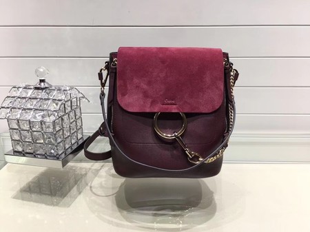 Chloe Mini Faye Backpack Calfskin C4756 Wine