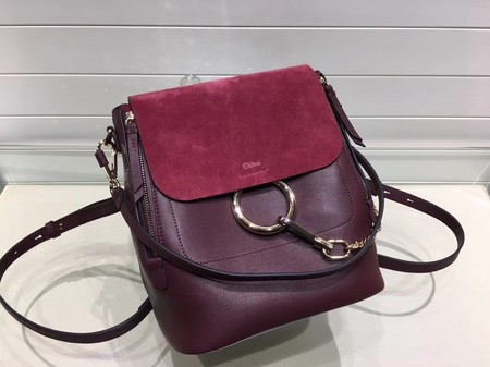 Chloe Mini Faye Backpack Calfskin C4756 Wine