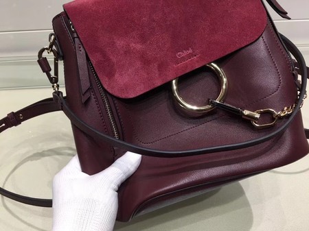 Chloe Mini Faye Backpack Calfskin C4756 Wine