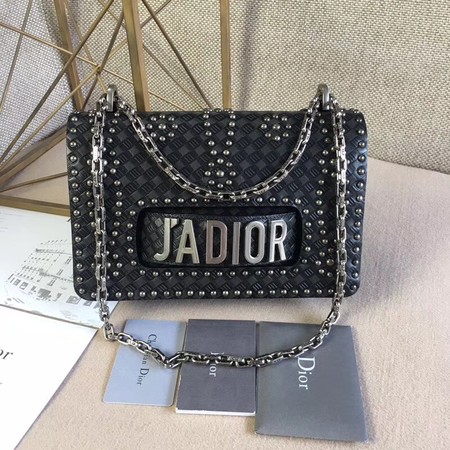 Dior JADIOR Flap Bag Calfskin M9000 Black