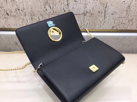 Fendi KAN I F Shoulder Bag Original Leather F3326 Black