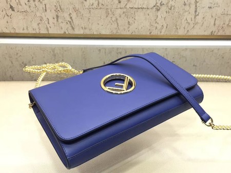 Fendi KAN I F Shoulder Bag Original Leather F3326 Blue