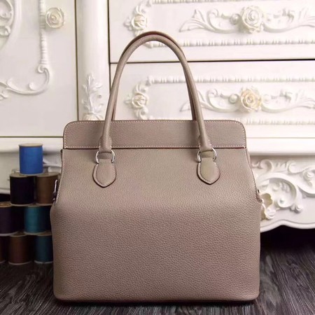 Hermes Toolbox Bag Original Togo Leather H3259 Light Grey