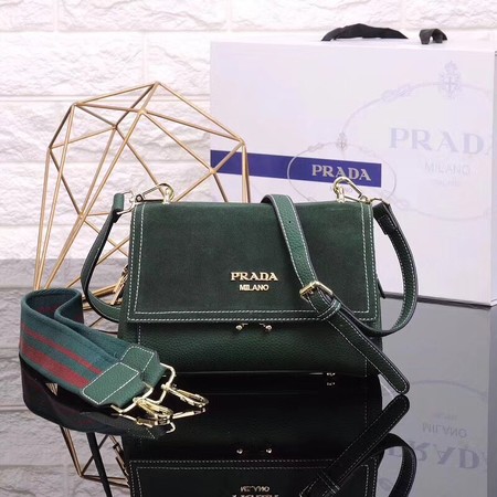 Prada Shoulder Bag Calfskin Leather P7397 Green