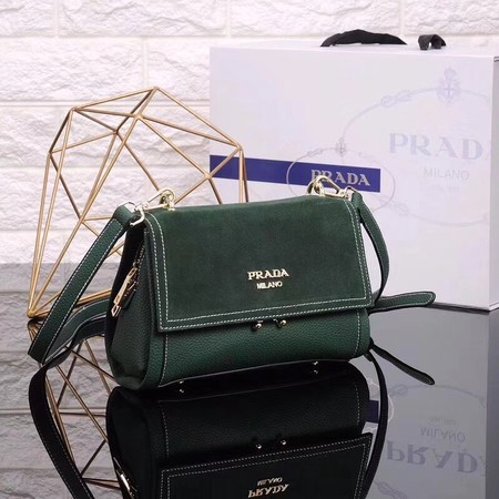 Prada Shoulder Bag Calfskin Leather P7397 Green