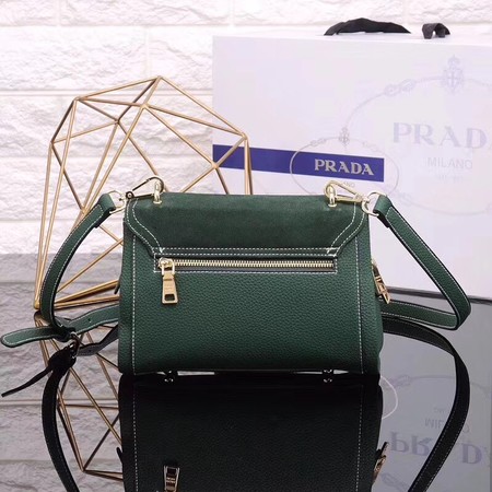 Prada Shoulder Bag Calfskin Leather P7397 Green