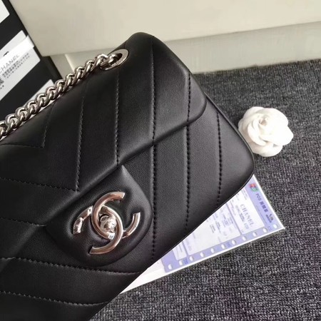 Chanel Original Lambskin Leather Flap Shoulder Bag CF3695 Black