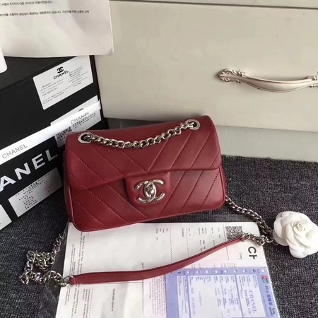 Chanel Original Lambskin Leather Flap Shoulder Bag CF3695 Red