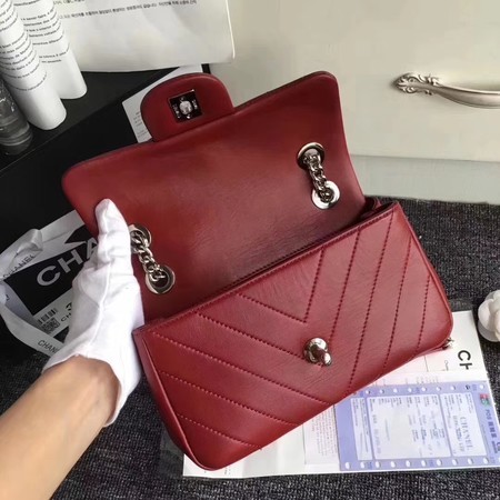 Chanel Original Lambskin Leather Flap Shoulder Bag CF3695 Red