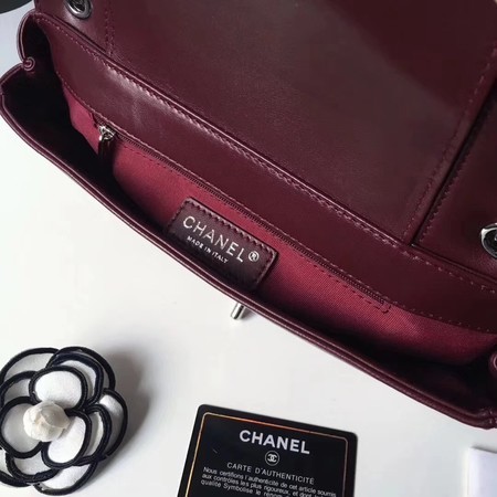 Chanel V Veins Calfskin Leather Flap Shoulder Bag 5692 Marroon