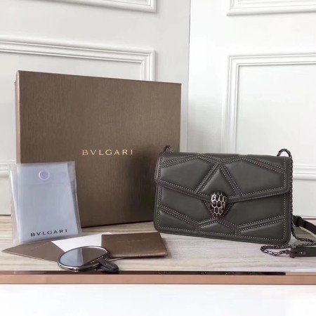 BVLGARI Quilted Stardust Original Calfskin Leather 3786 Grey