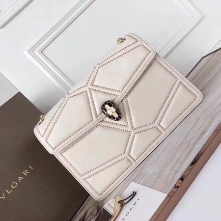 BVLGARI Quilted Stardust Original Calfskin Leather 3787 Offwhite