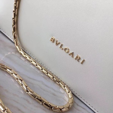 BVLGARI Serpenti Forever Calfskin Leather Shoulder Bag 3788 Offwhite