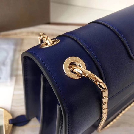 BVLGARI Serpenti Forever Original Calfskin Leather Shoulder Bag 3780 Blue