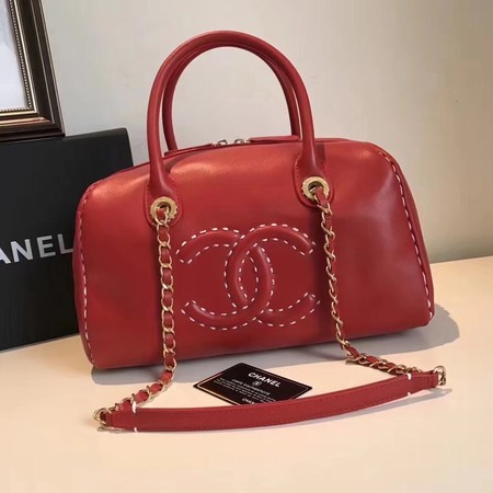 Chanel Calfskin Leather Tote Bag 92239 Red