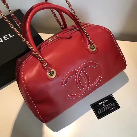 Chanel Calfskin Leather Tote Bag 92239 Red