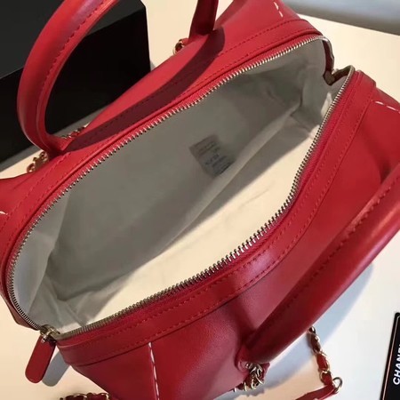 Chanel Calfskin Leather Tote Bag 92239 Red