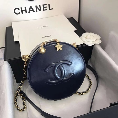 Chanel Planet Shoulder Bag Original Calfskin Leather A93807 Blue