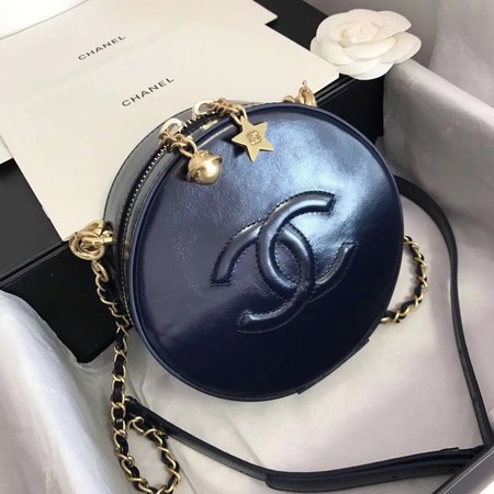 Chanel Planet Shoulder Bag Original Calfskin Leather A93807 Blue