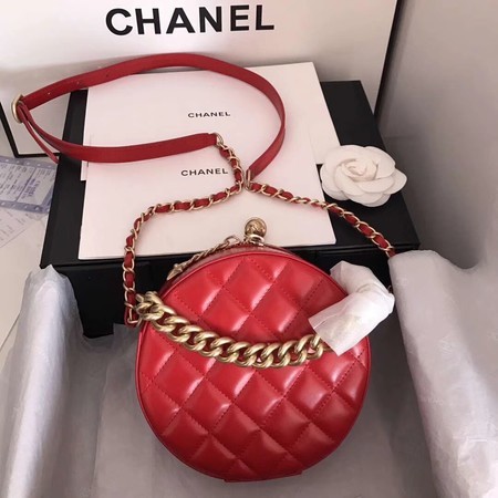 Chanel Planet Shoulder Bag Original Calfskin Leather A93807 Red