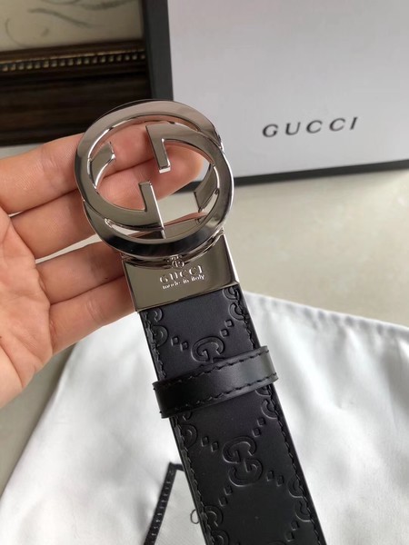 Gucci 35MM Leather Belt 414525 Black