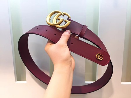 Gucci Leather Belt 414525 Wine