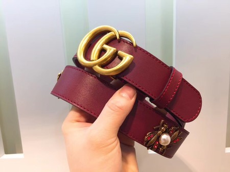 Gucci Leather Belt 414526 Wine