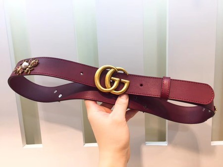 Gucci Leather Belt 414526 Wine