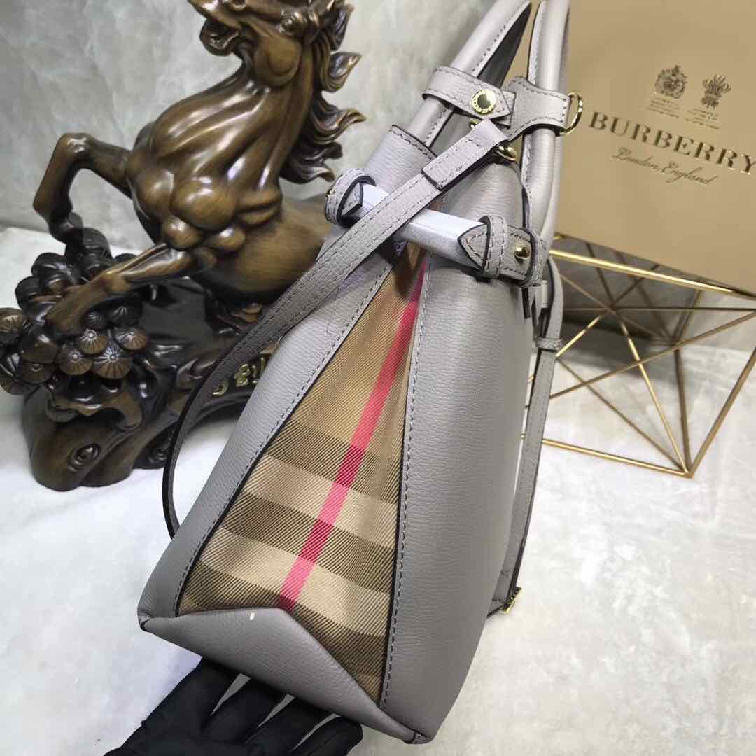 BurBerry Leather Tote Bag 5559 grey