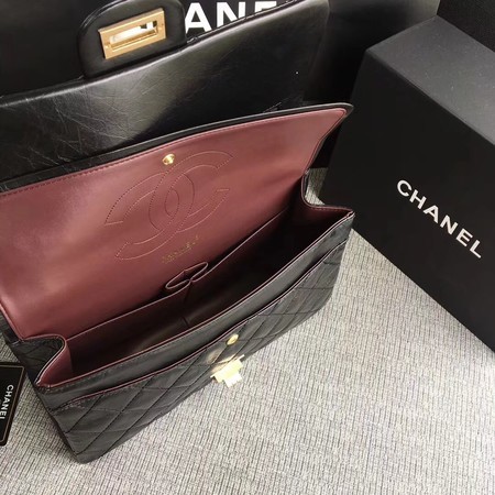 Chanel Flap Shoulder Bag Black Original Calfskin Leather 277 Gold