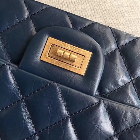 Chanel Flap Shoulder Bag Blue Original Calfskin Leather 277 Gold