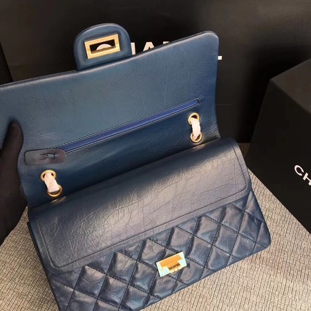 Chanel Flap Shoulder Bag Blue Original Calfskin Leather 277 Gold