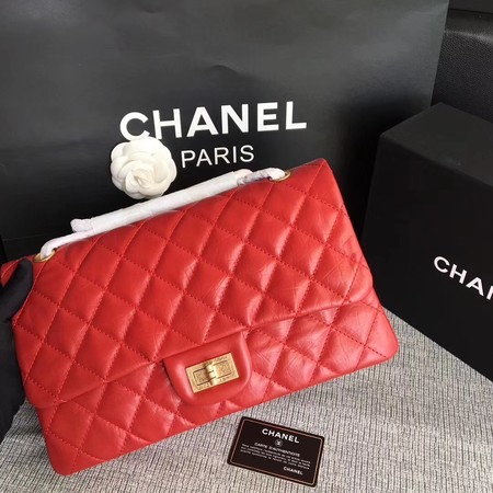 Chanel Flap Shoulder Bag Red Original Calfskin Leather 277 Gold