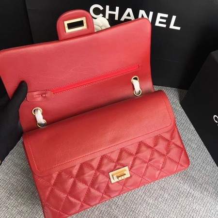 Chanel Flap Shoulder Bag Red Original Calfskin Leather 277 Gold