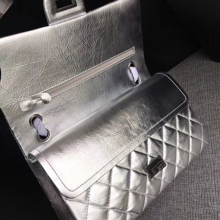 Chanel Flap Shoulder Bag Silver Original Calfskin Leather 277 Silver