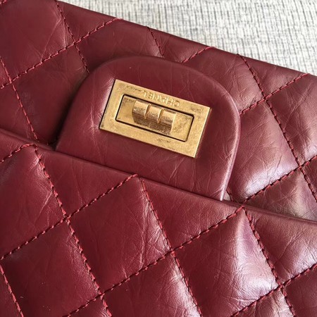 Chanel Flap Shoulder Bag Wine Original Calfskin Leather 277 Gold