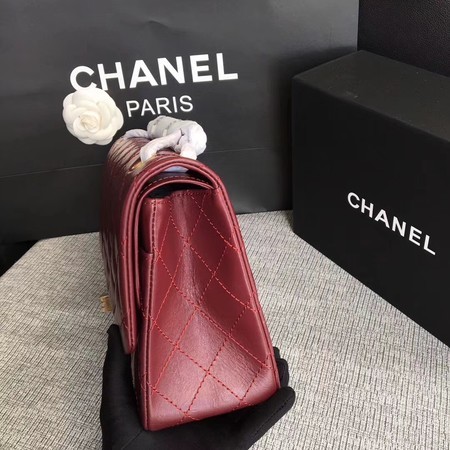 Chanel Flap Shoulder Bag Wine Original Calfskin Leather 277 Gold