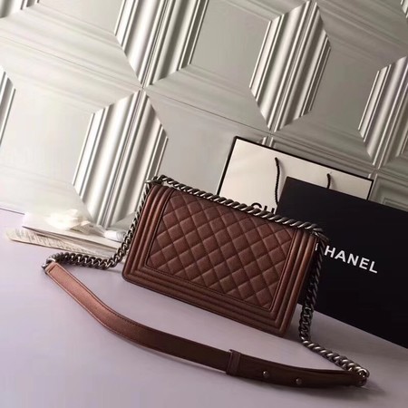 Chanel Le Boy Flap Shoulder Bag Original Cannage Patterns 67086 Bronze