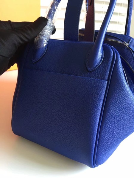 Hermes Lindy Original Togo Leather Bag 5086 Blue