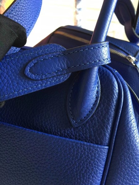 Hermes Lindy Original Togo Leather Bag 5086 Blue