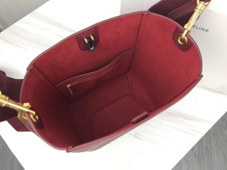 Celine Cabas Phantom Bags Original Calfskin Leather 3370 Wine