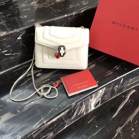 BVLGARI Forever Serpenti In Love Shoulder Bag Calfskin Leather BG90031 Offwhite