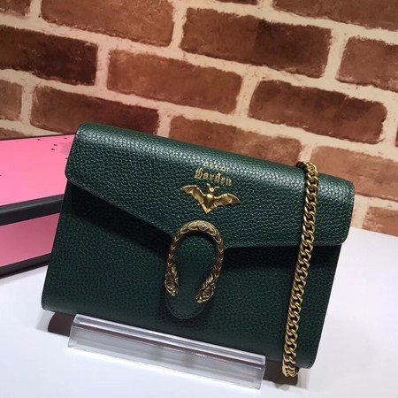 Gucci BugBat Shoulder Bag Calfskin Leather 516920 Green