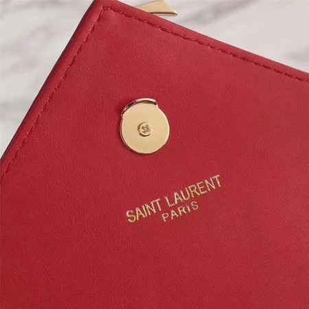 Yves Saint Laurent MONOGRAMME Calfskin Leather Shoulder Bag 26588 Red