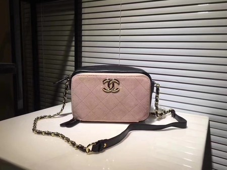 Chanel Calfskin Leather Shoulder Bag 56987 Pink&Red