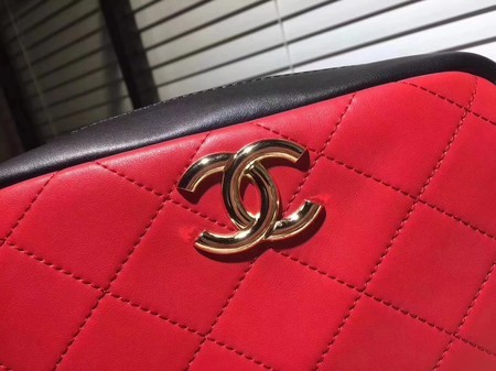 Chanel Calfskin Leather Shoulder Bag 56987 Pink&Red